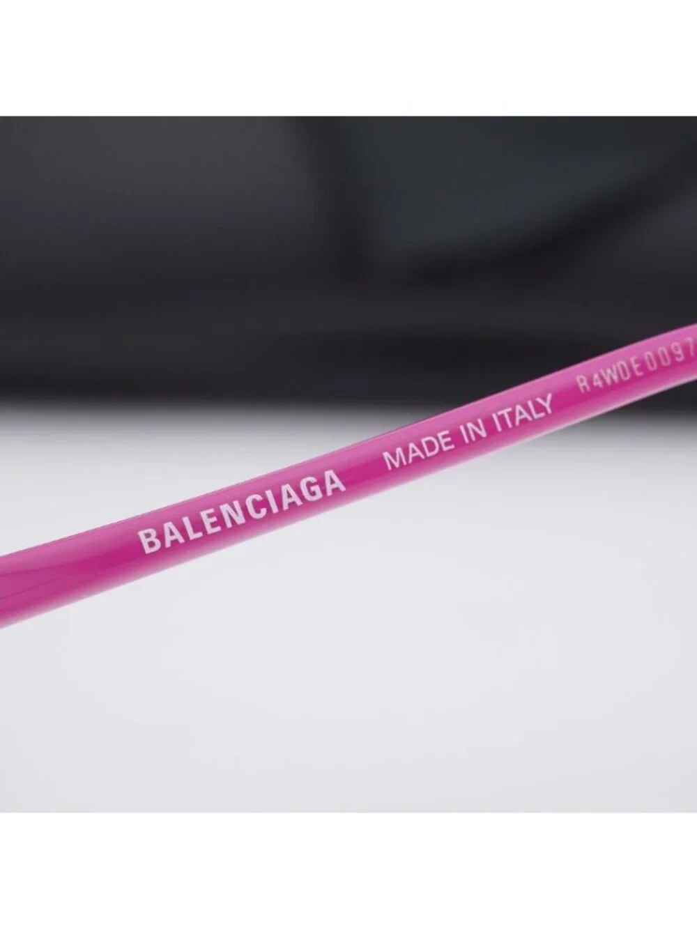 Balenciaga BB0099S 003 Sunglasses Violet Rectangle Frame, Pink Lenses